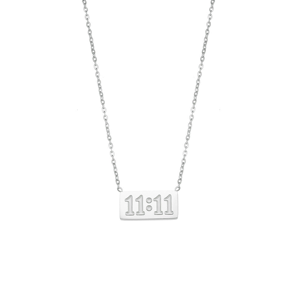 Minimalist Stainless Steel 18K Gold Plated Letter and Number Pendant Necklace for Women