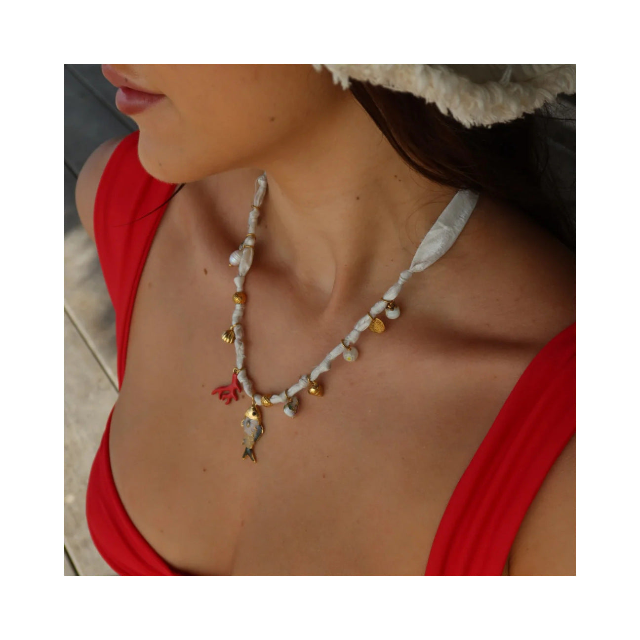 Elegante Collana Ciondolo a Barra Geometrica a Cuore Placcata in Ottone da Donna