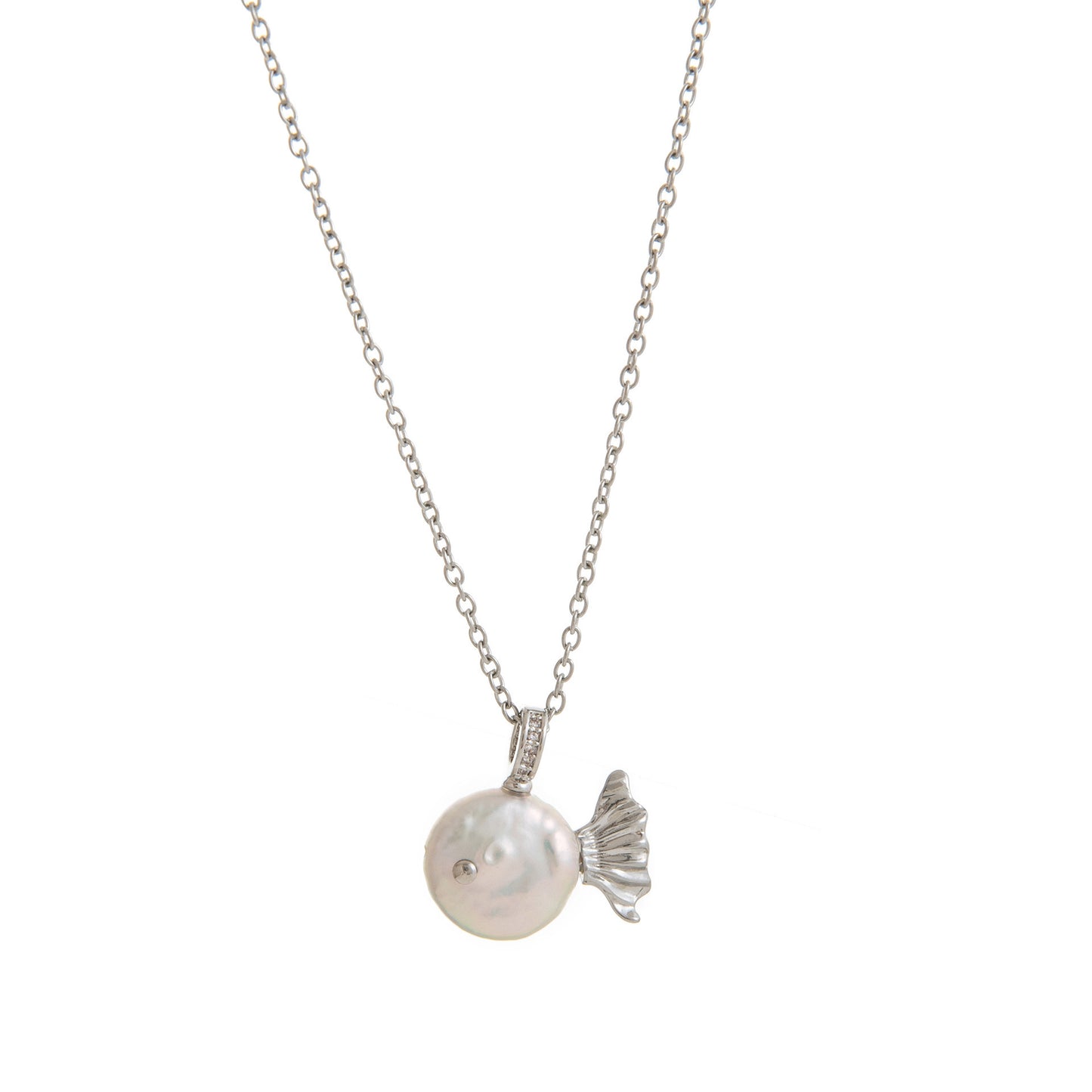 Sweet Heart Star Pearl Pendant Necklace Brass Plated
