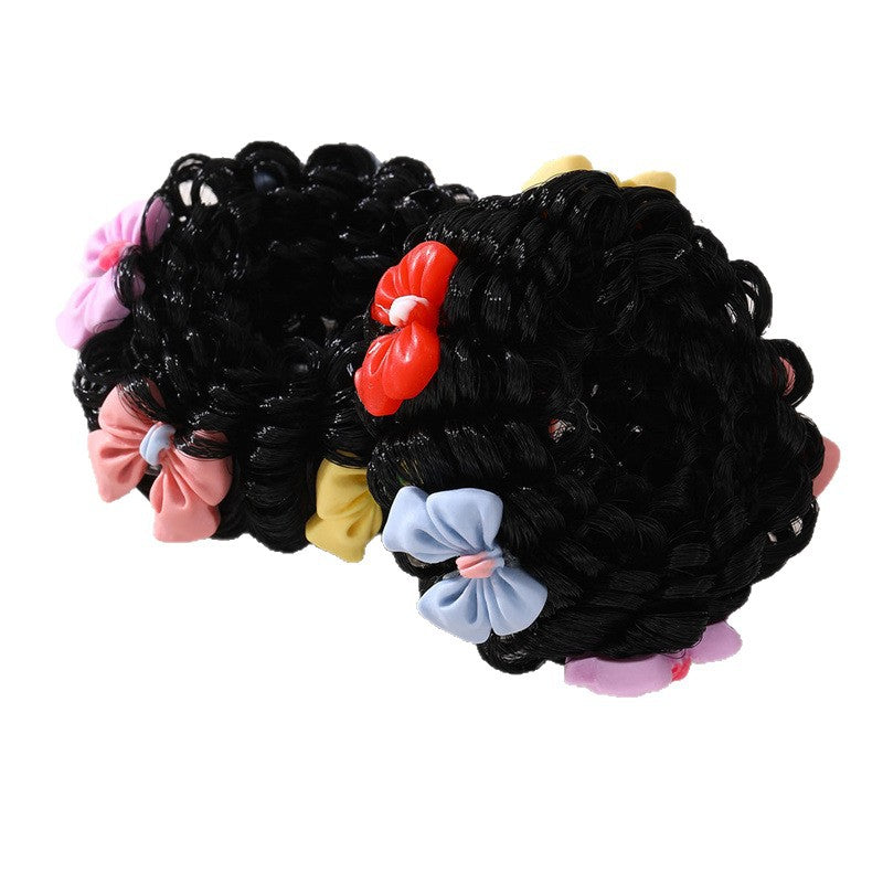 Natural Style Bow-Shaped Hair Clip for Girls Made of Plastic Resin with Ruffled and Mesh Details Perfect for Ponytail and Cute Floral Hairstyles
