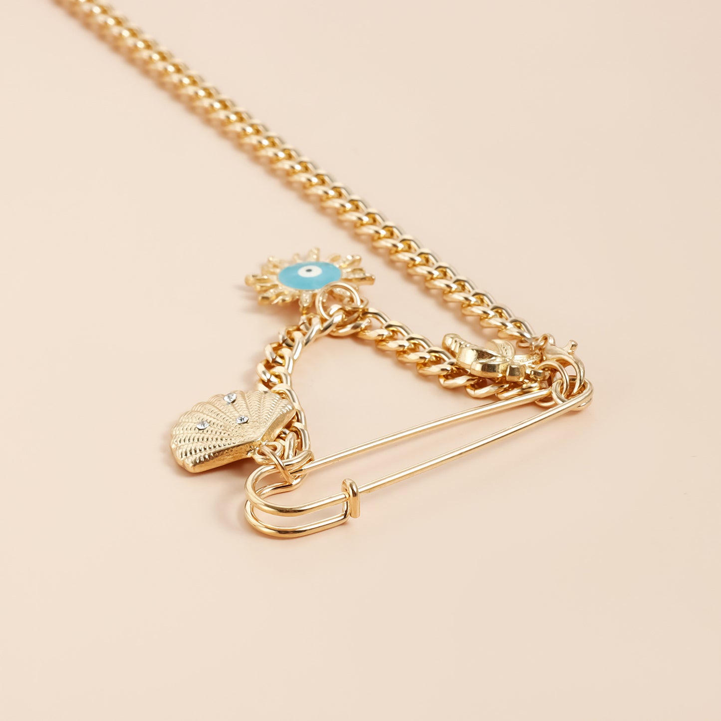 Fashionable Starfish Turtle and Palm Tree Brooch in Alloy with Plated Finish for Women