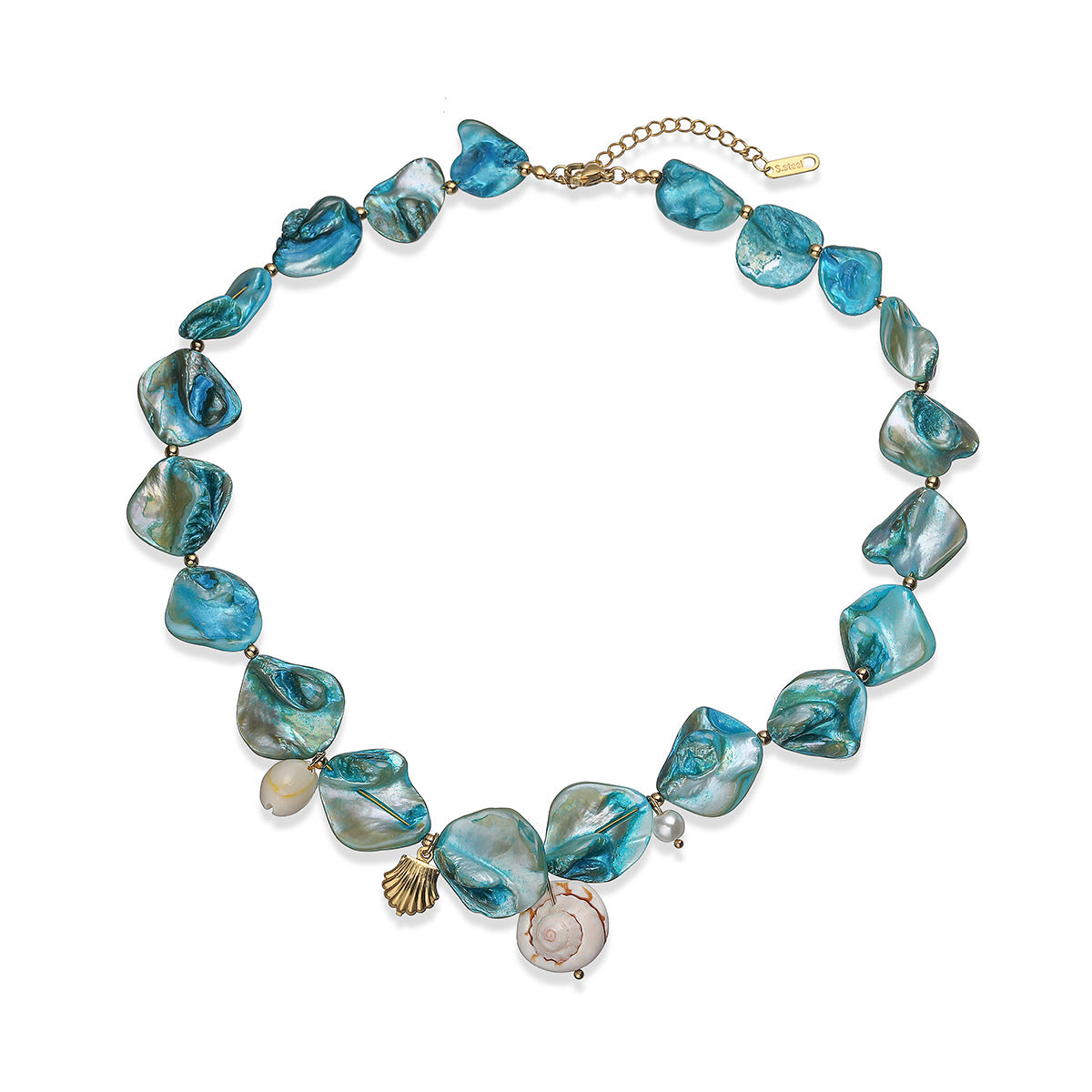 Minimalist Stainless Steel Shell Pearl Jewelry Set for Women