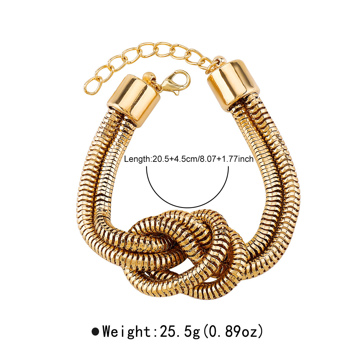 Set collana e bracciale hip hop vintage personalizzato a nodo ritorto invecchiato con placcatura in metallo bicolore