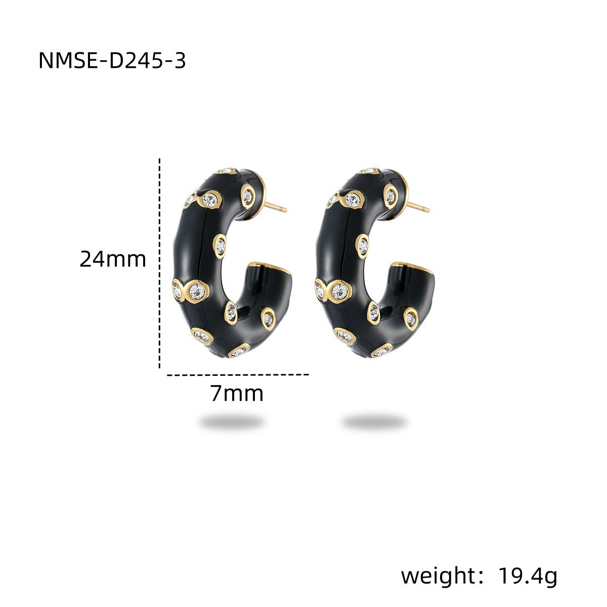 Orecchini a Perno da Donna in Acciaio Inossidabile con Smalto a Forma di Cuore Minimalista, con Design Geometrico e Ondulato