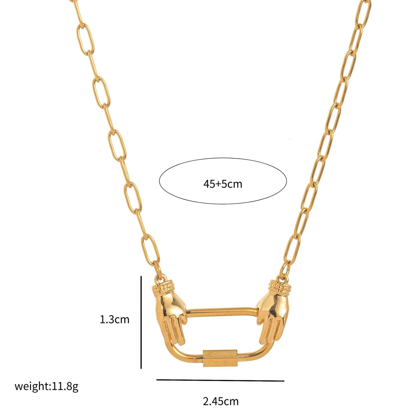 Vintage Heart Brass Plated Charm Bar Cable Chain Pendant