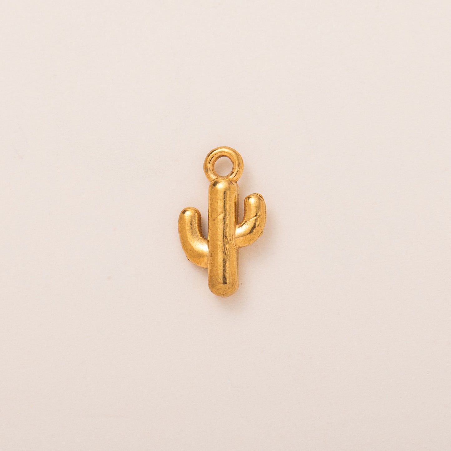 Vintage 18K Gold Plated Stainless Steel Plant Pendant Charm Bar with Adjustable Chain