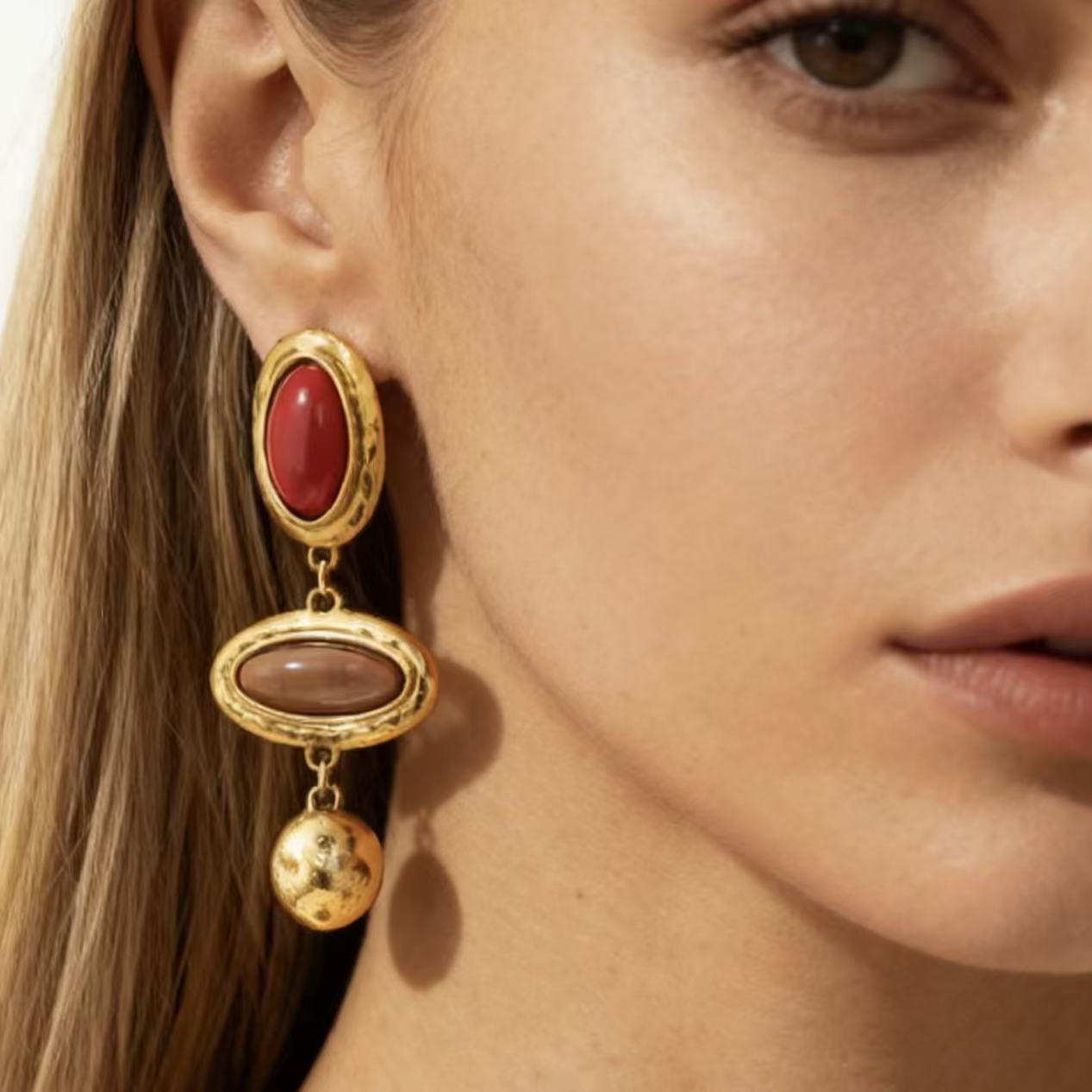 Vintage Bohemian Ethnic Floral Alloy Tassel Earrings
