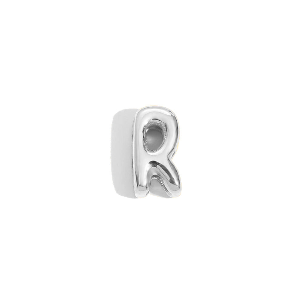Collana Minimalista con Ciondolo a Lettera da Donna in Acciaio Inox con Placcatura in Oro 18K Design Cavo