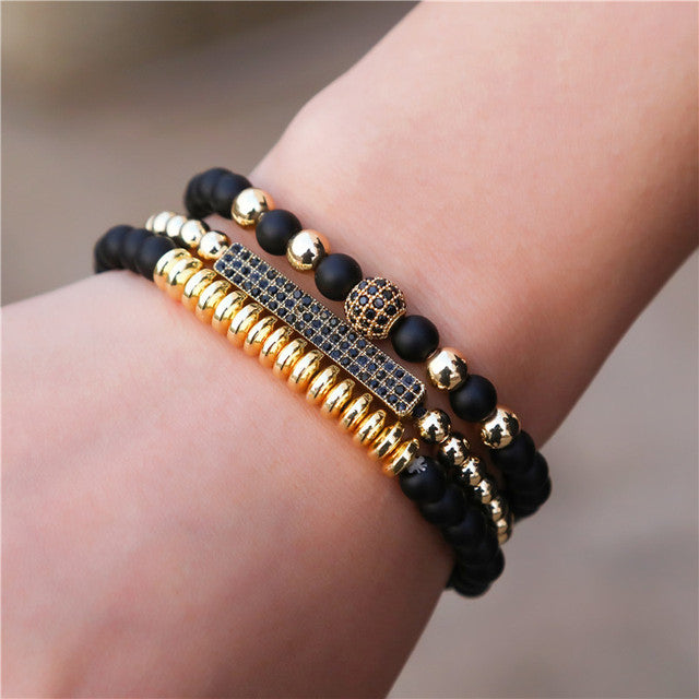 Hip-hop Streetwear Stainless Steel Cross Bracelet with Agate and Tiger's Eye for Men and Women