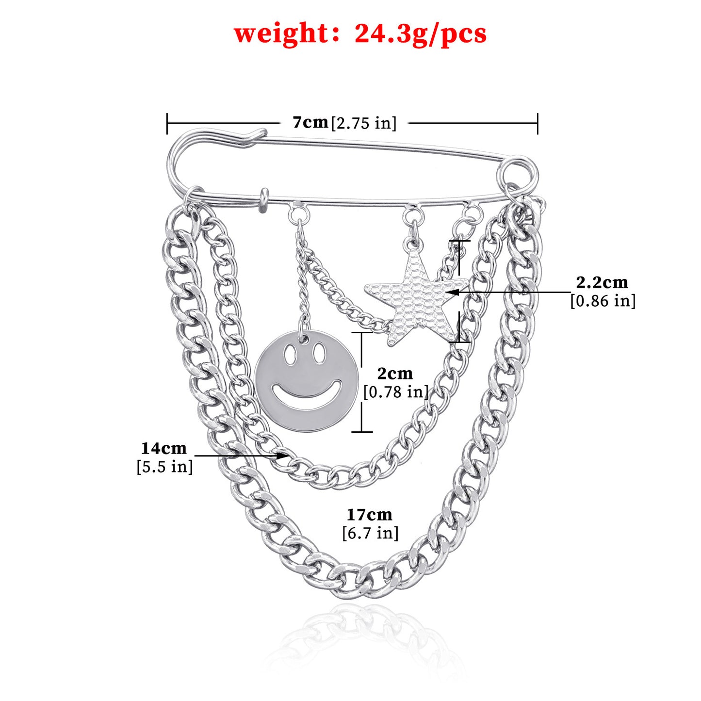 Vintage Luxury Women's Star-Shaped Brooch Alloy Plated Fashion Pin Jewelry
