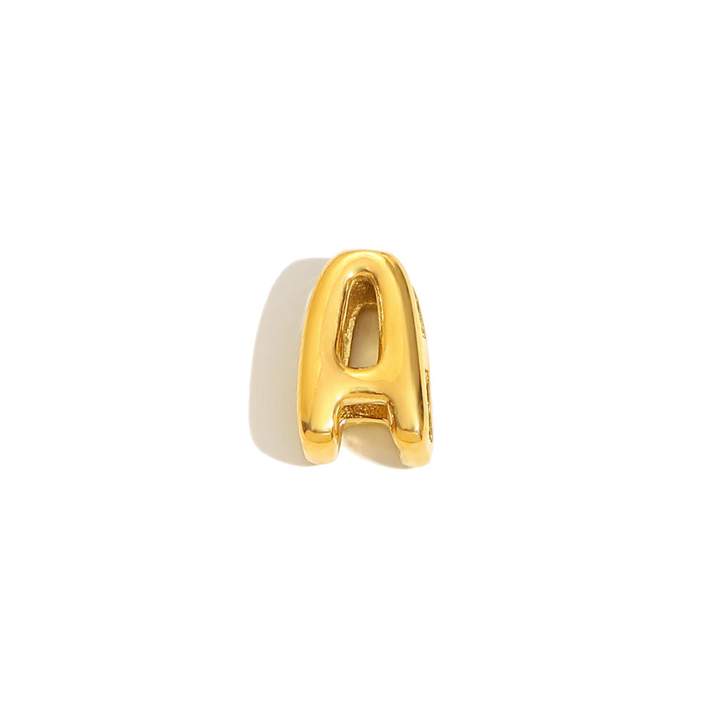 Collana Minimalista con Ciondolo a Lettera da Donna in Acciaio Inox con Placcatura in Oro 18K Design Cavo