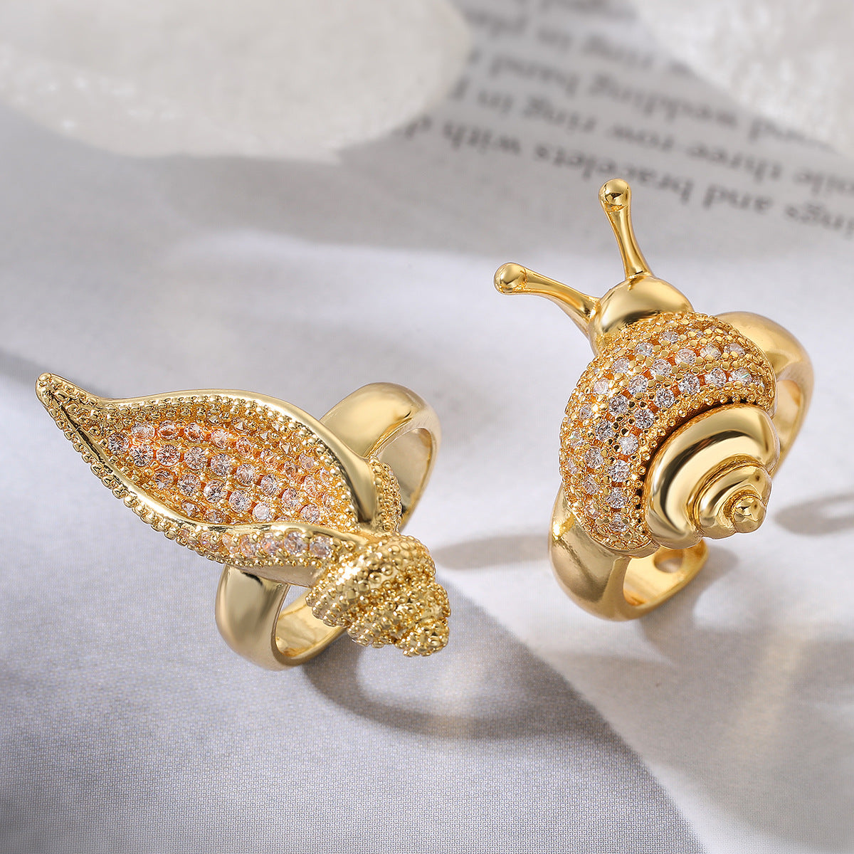 Minimalist Geometric Plated Brass Snail Shell Open Ring for Women