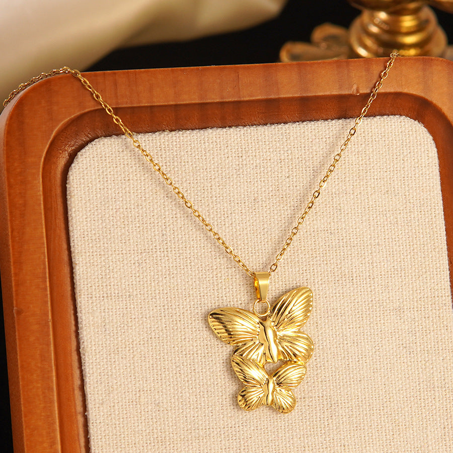 Set collana e orecchini a stella marina con fiocco conchiglia smaltato in acciaio inossidabile e titanio con catena a cavo per donna