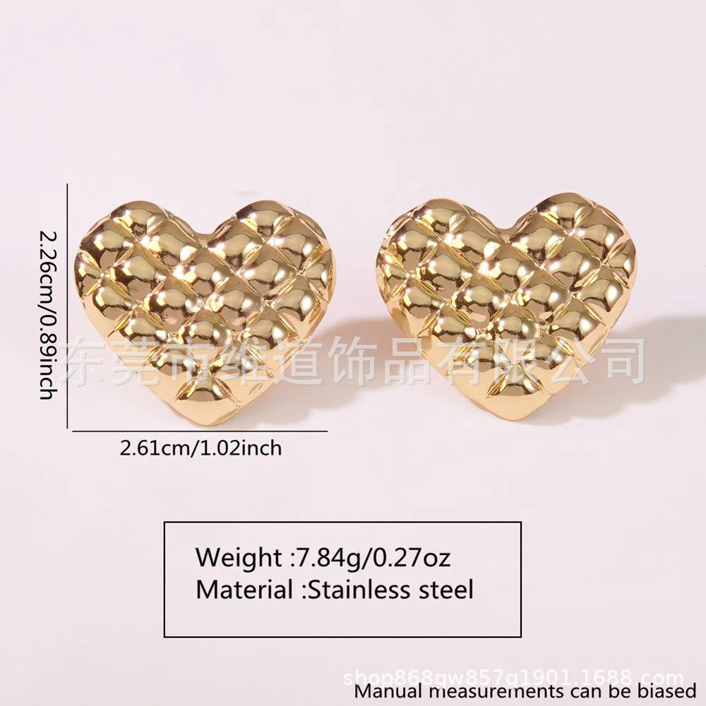 Beach Style Stainless Steel Geometric Starfish Shell Stud Earrings for Women