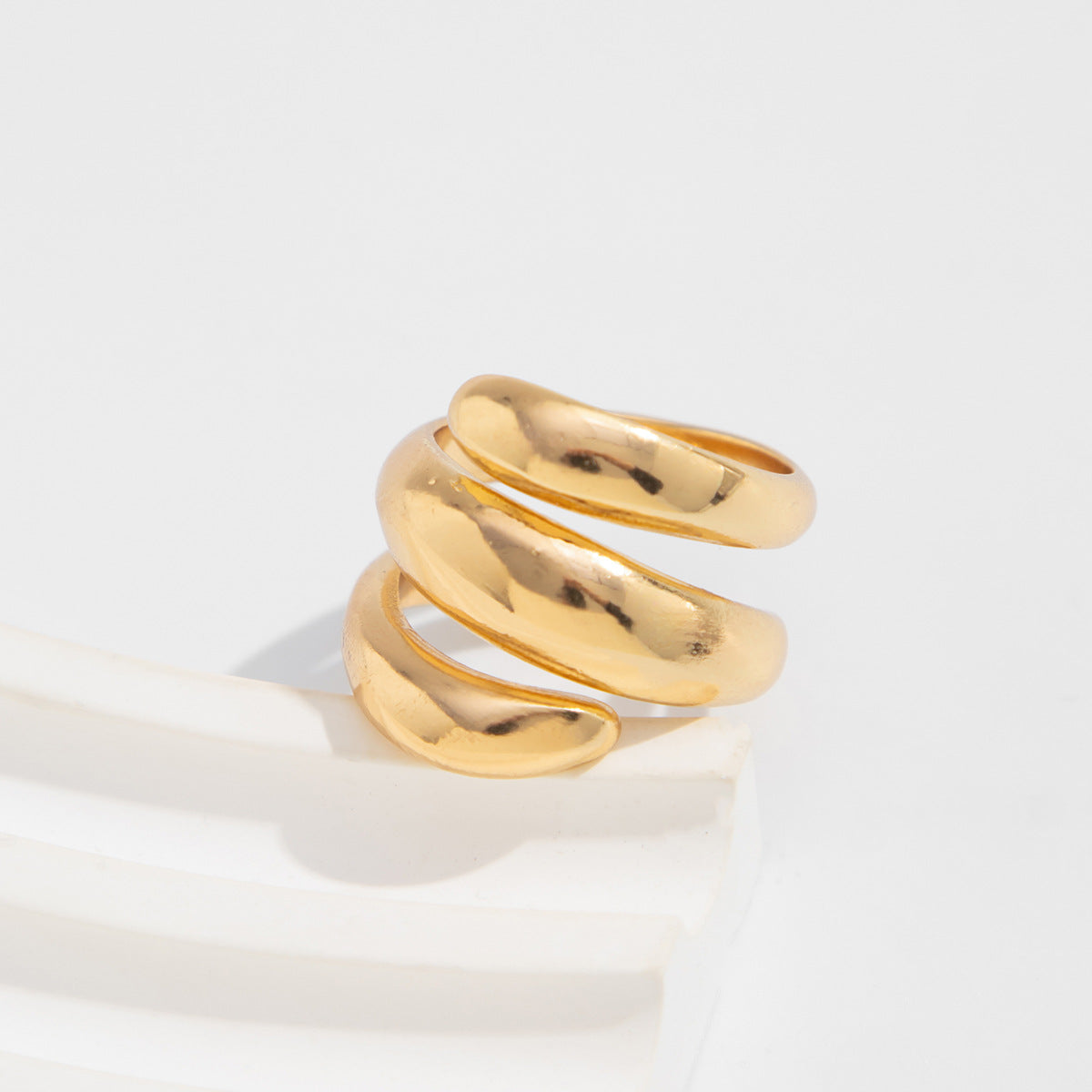Unique Geometric Pearl-Style Statement Knuckle Ring with Plated Finish for Women