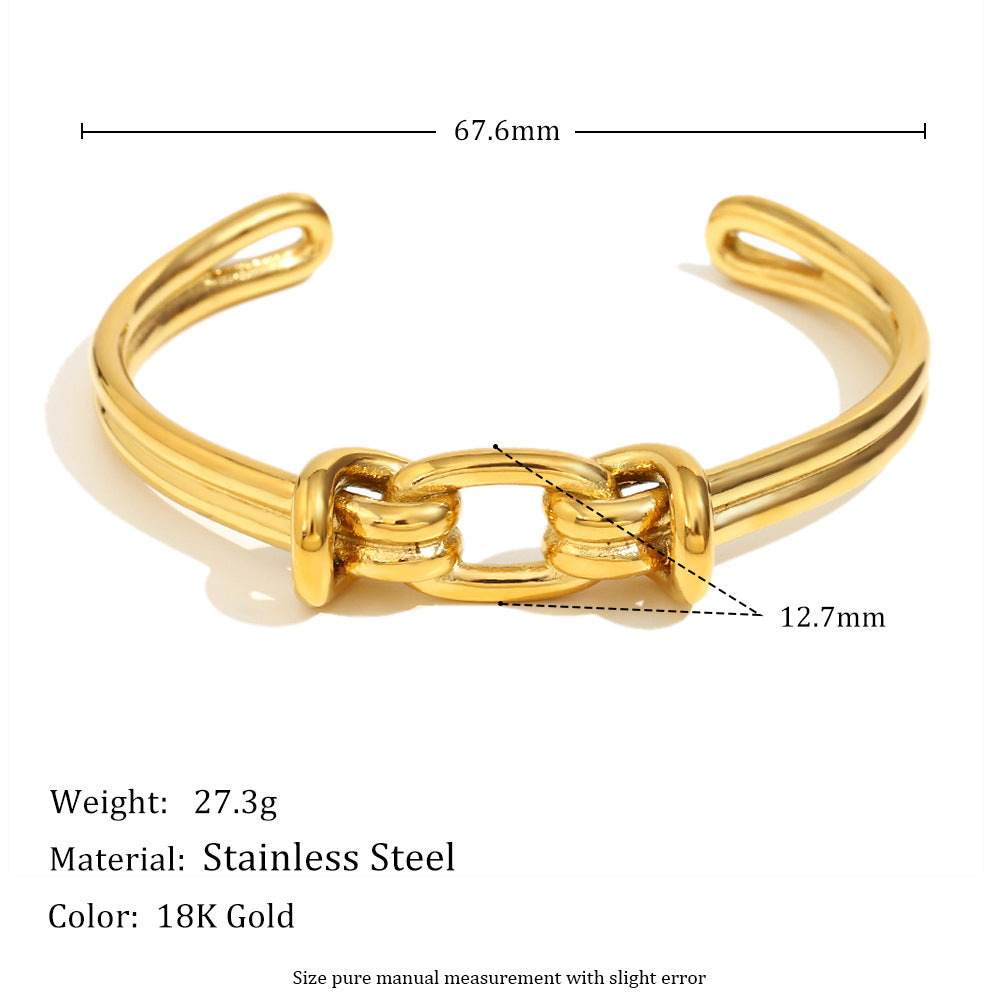 Bracciale alla moda minimalista con farfalla fiocco stella luna vuota fiore in acciaio inossidabile placcato oro 18K