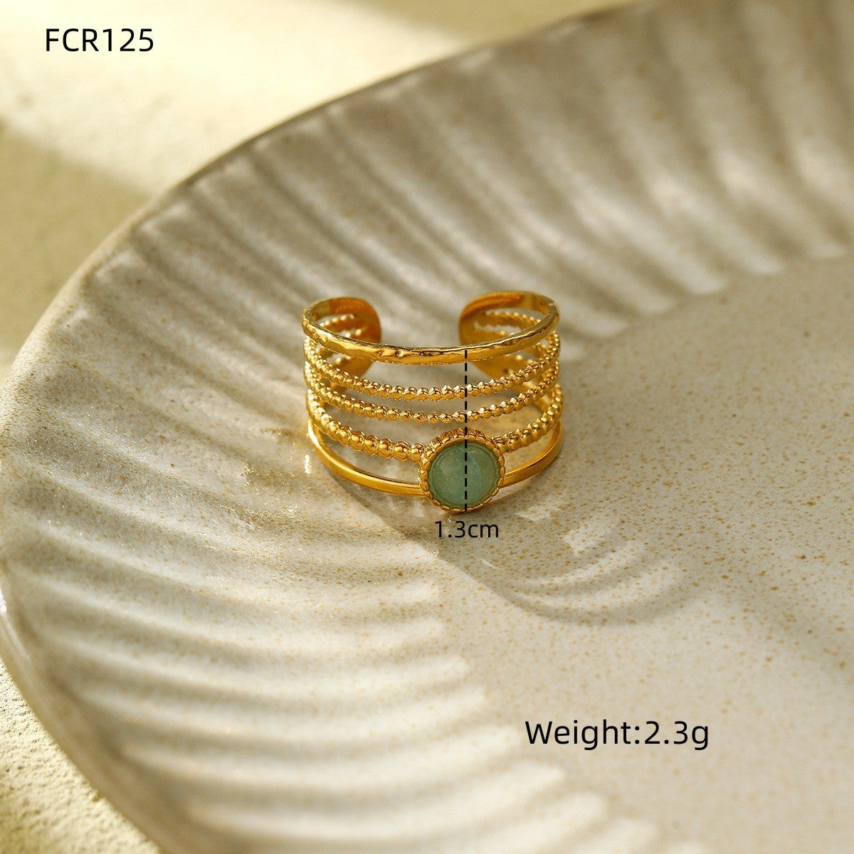 Anello da donna in acciaio inossidabile geometrico minimalista vintage con finitura placcata