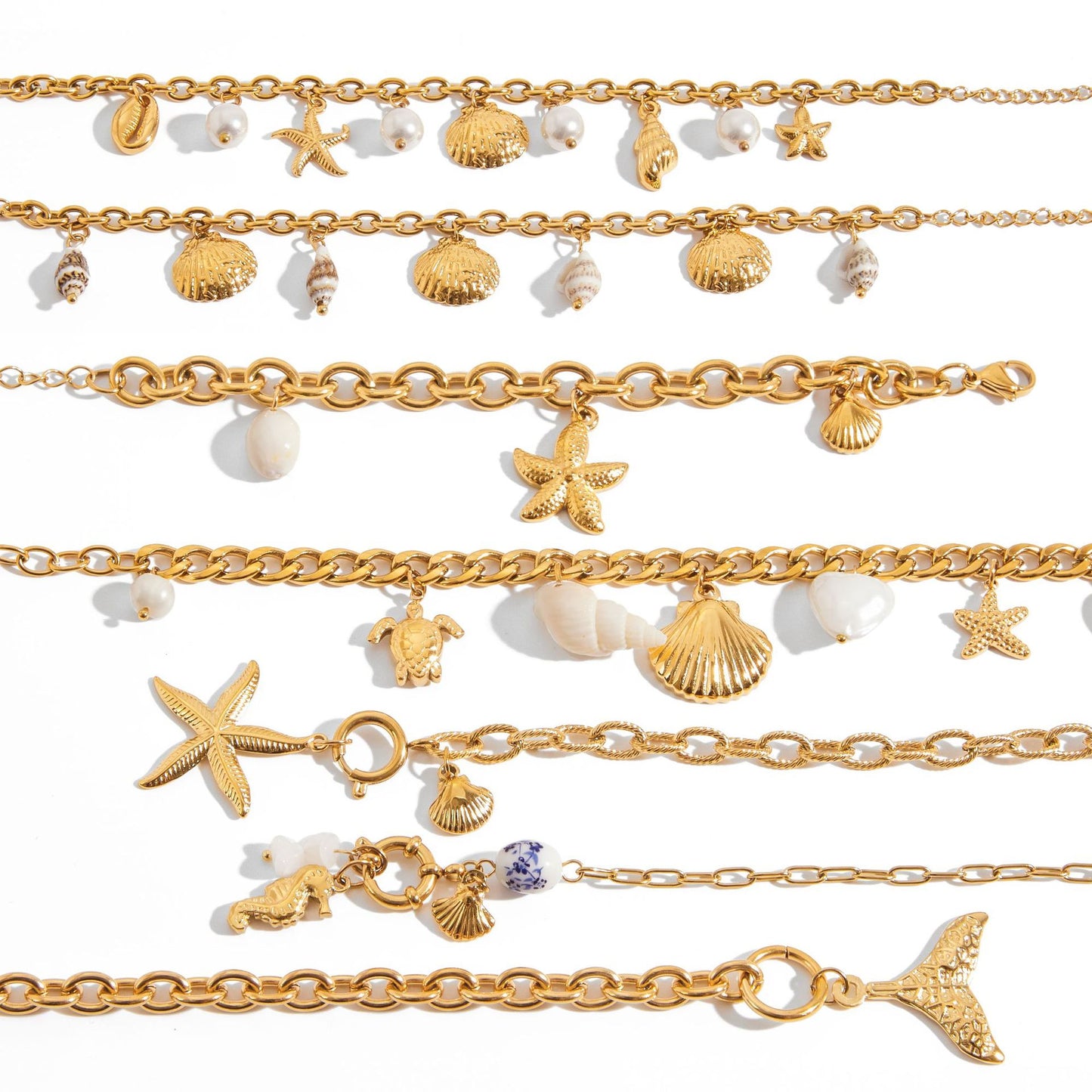 Geometric Stainless Steel Plated Bracelet with Pearl Inlay for Women