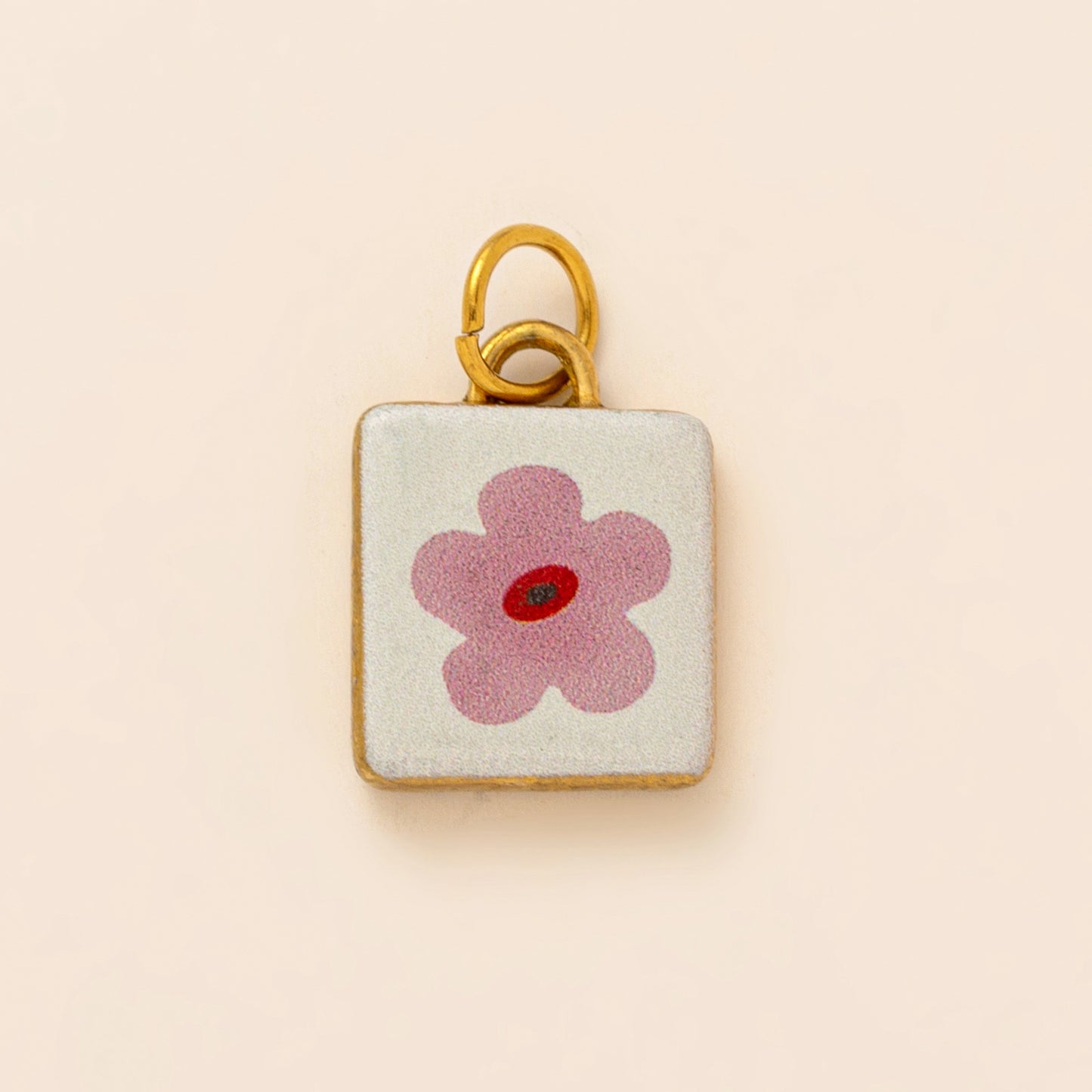 Vintage 18K Gold Plated Stainless Steel Floral Geometric Charm Bar
