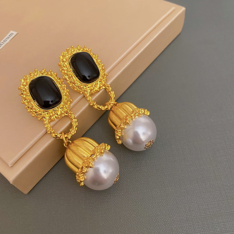Orecchini Vintage Geometrici in Rame con Finitura Galvanizzata per Donna Leggeri Stile Corte Francese di Lusso Gioielli per l'Orecchio