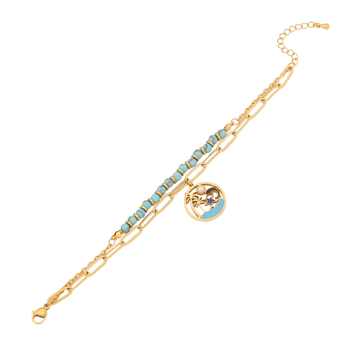 Bracciale da donna in acciaio inossidabile tartaruga placcato Fashion OL
