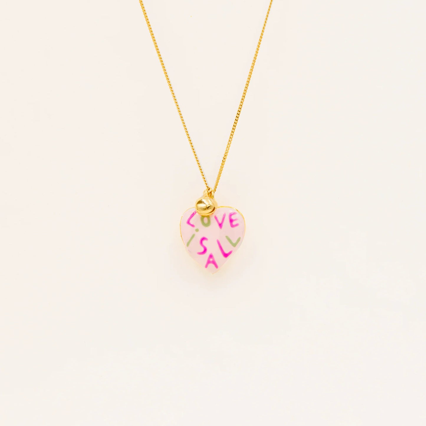 Collana a Cuore Apribile Smaltata Placcata Oro 18K Minimalista da Donna
