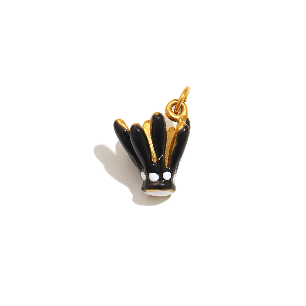 18K Gold Plated Drip Oil Animal Shape Stainless Steel Charm Bar