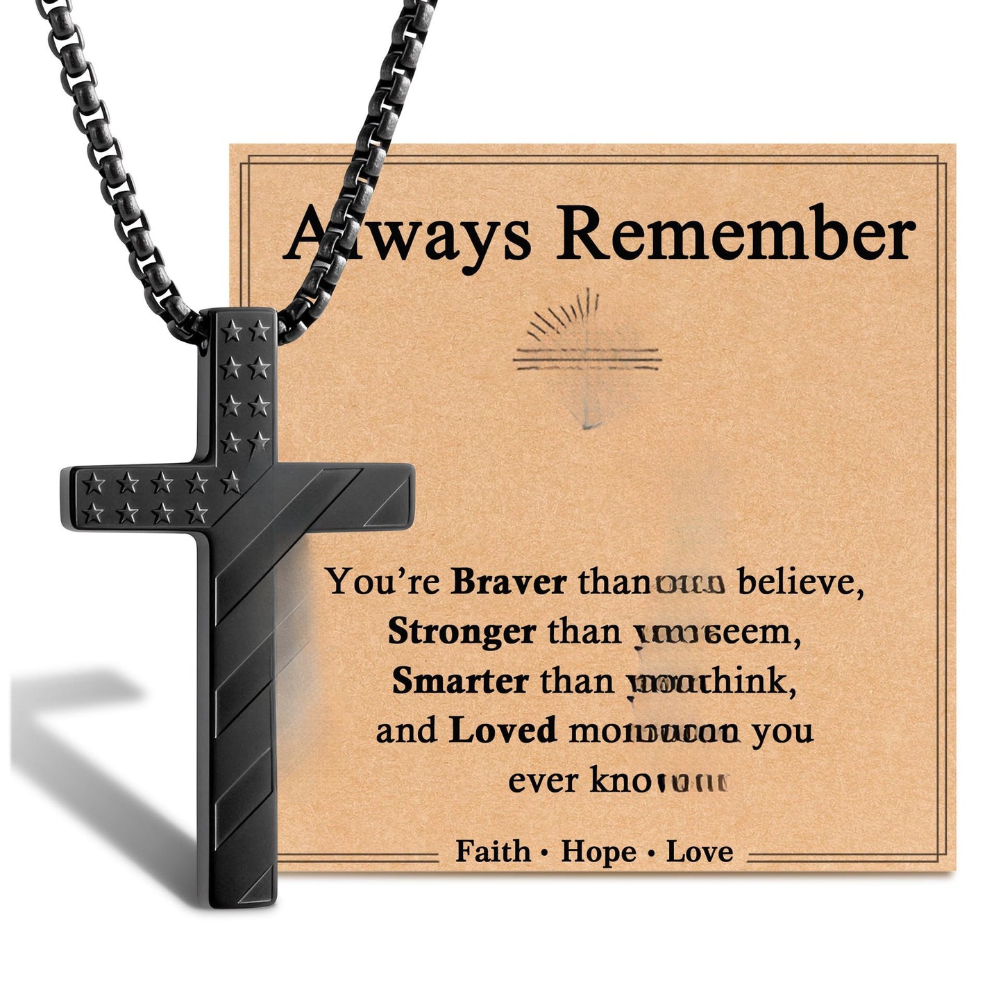 Casual Geometric Cross Stainless Steel Plated Pendant Necklace with Ball Chain for Unisex
