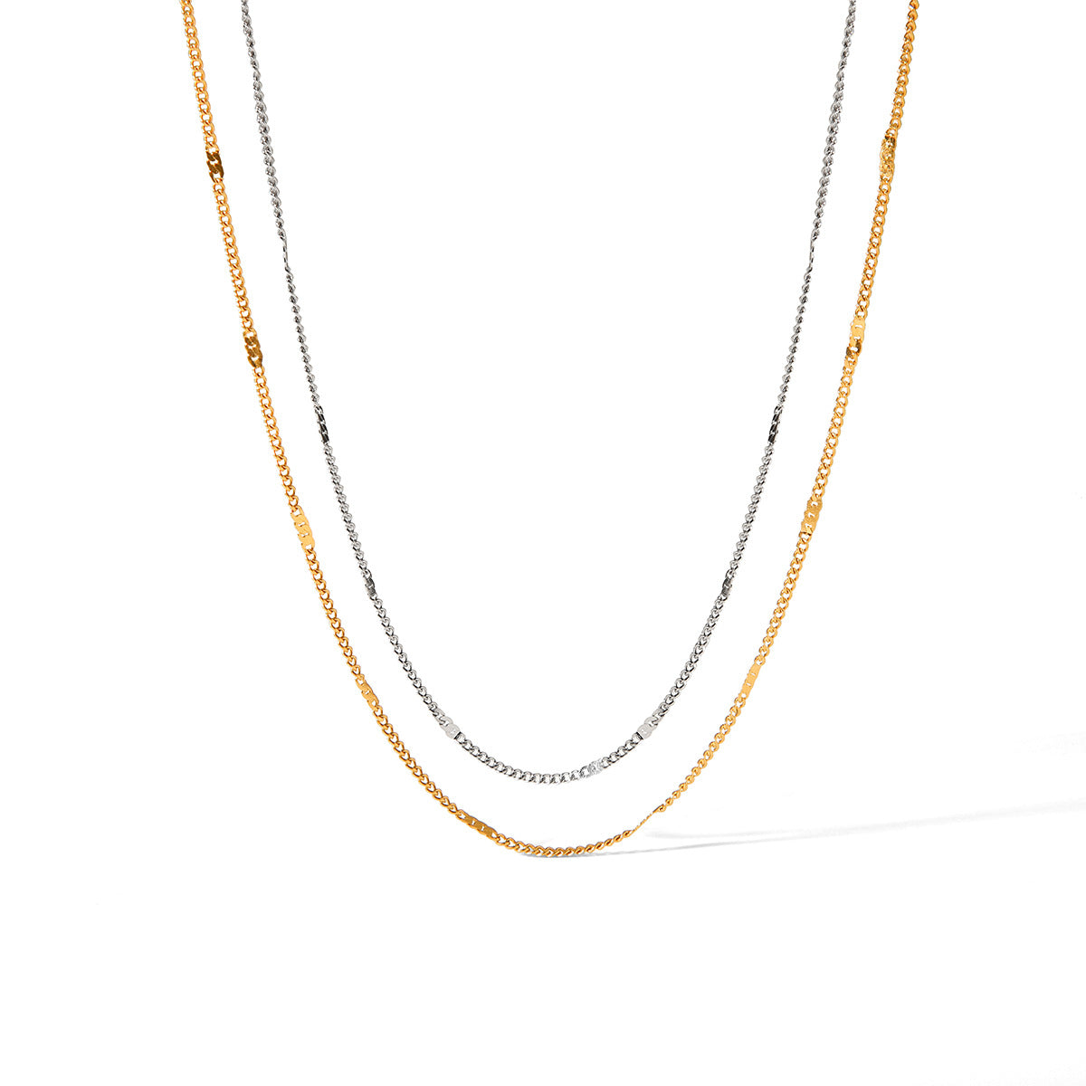 Minimalist Geometric Stainless Steel Gold-Plated Necklace for Women Locket Chain Hypoallergenic Fade-Resistant