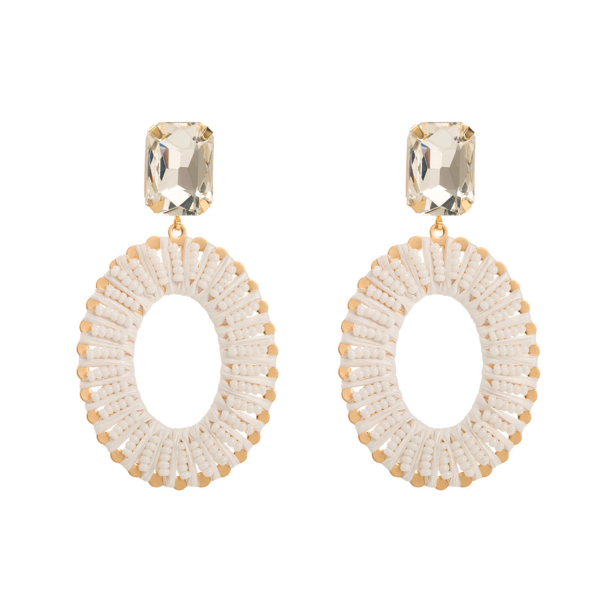 Pendientes Geométricos Minimalistas con Cuentas para Mujer Base de Hierro Hecha a Mano con Cuentas Miyuki de Colores Joyería Casual de Verano para Vacaciones