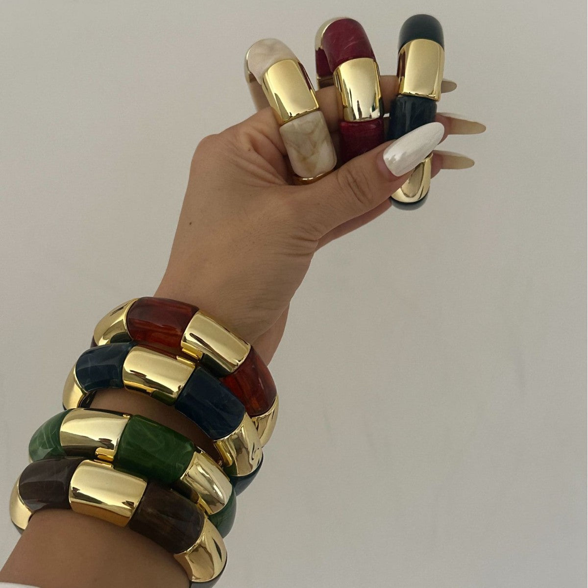 Vintage Square Drip Oil Acrylic Bracelet