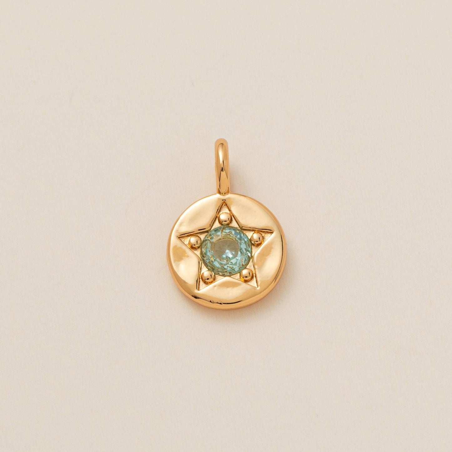 Elegant Square Brass Charm Bar with Gemstone and Cubic Zirconia Inlay for Women
