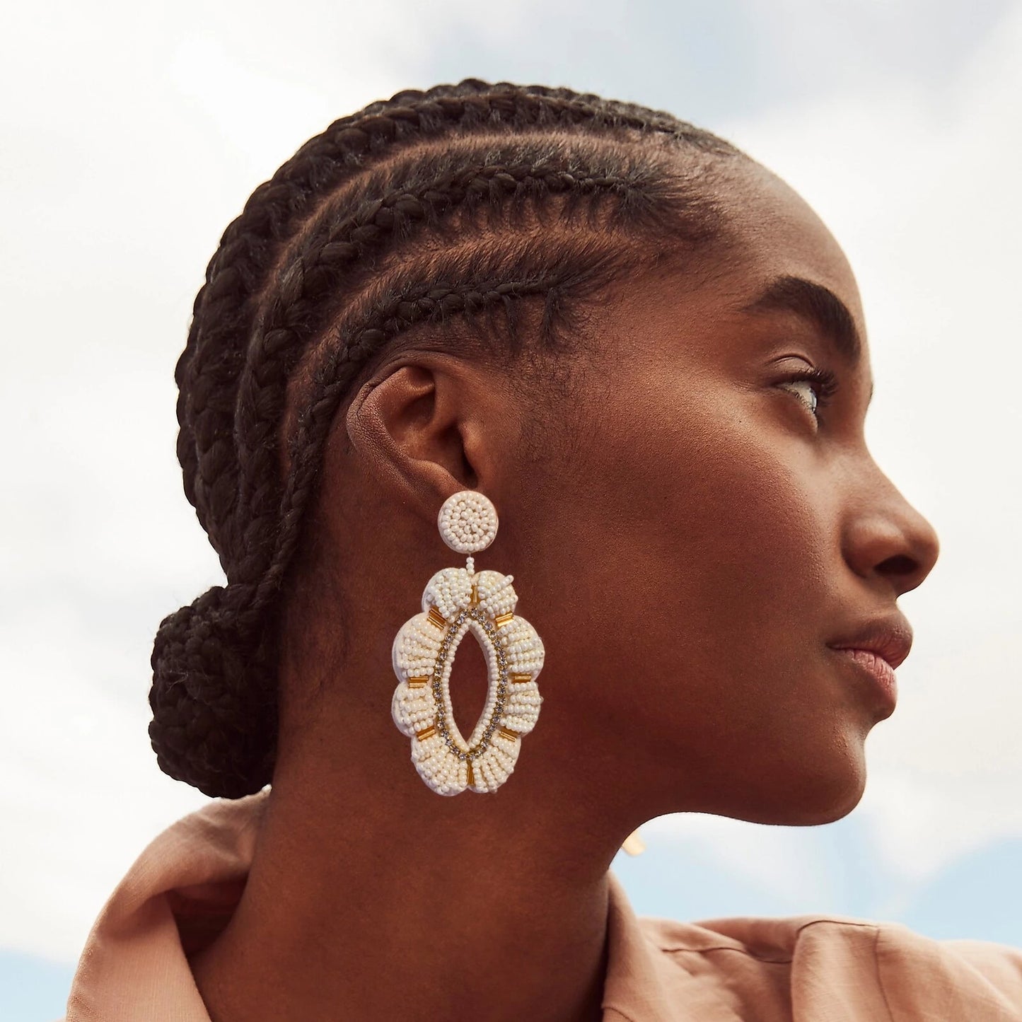 Bohemian Handmade Woven Glass Flamingo Floral Earrings Unisex