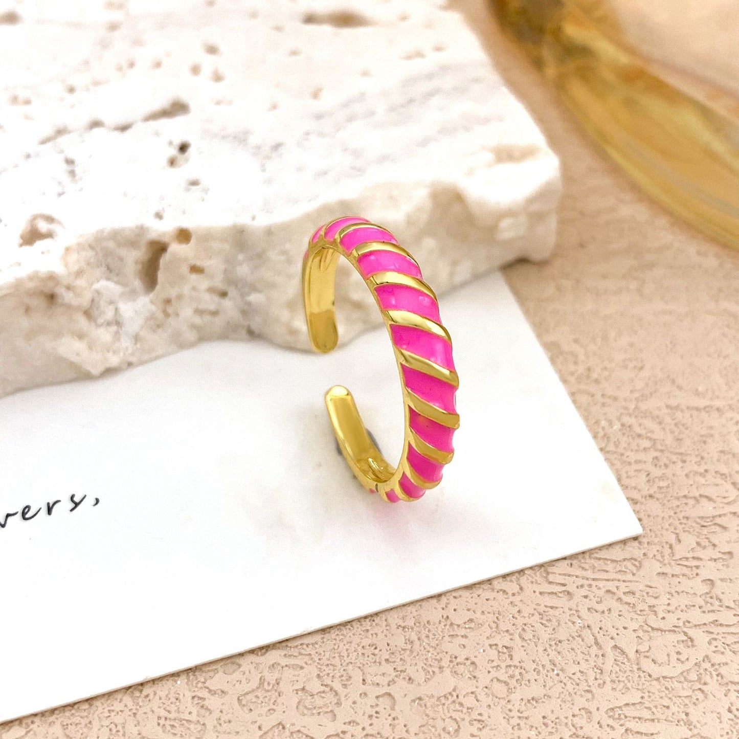 Minimalist Luxury Geometric Open Ring Alloy Gold Plated Women's Jewelry
