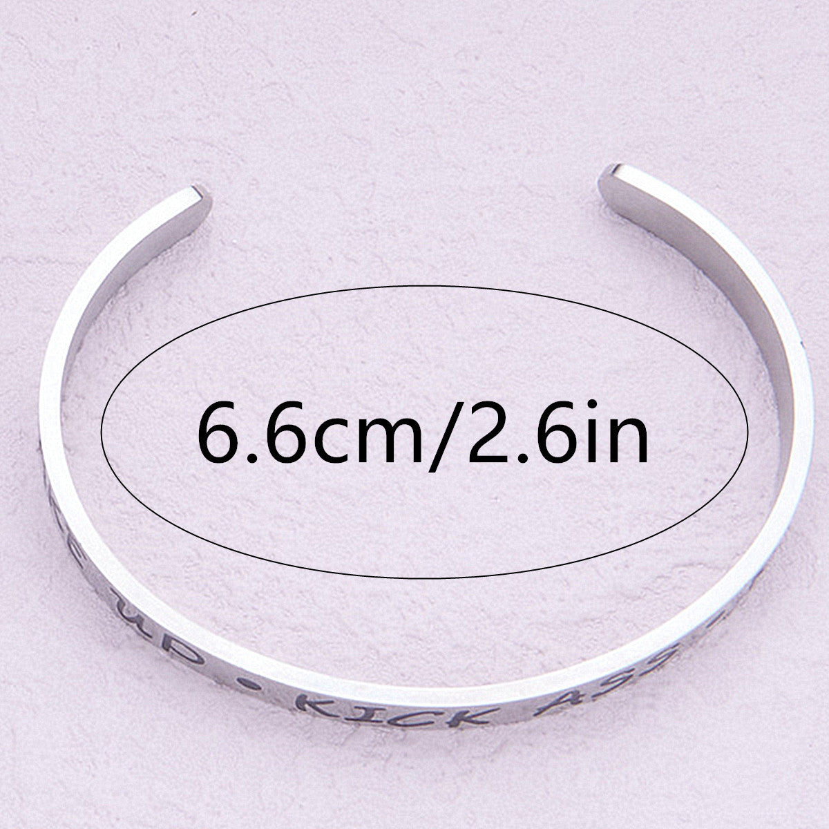 Pulsera ajustable de acero inoxidable con forma de C y diseño de letras, joyería plateada para mujer