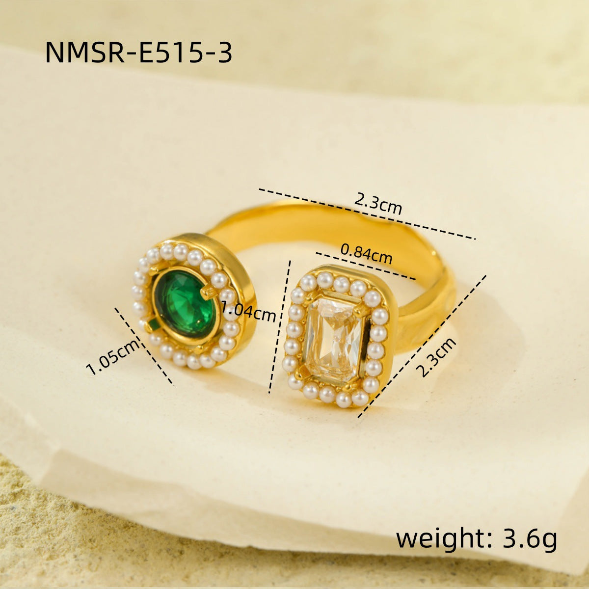 Anello Minimalista Geometrico in Acciaio Inossidabile con Cuore di Strass per Donna