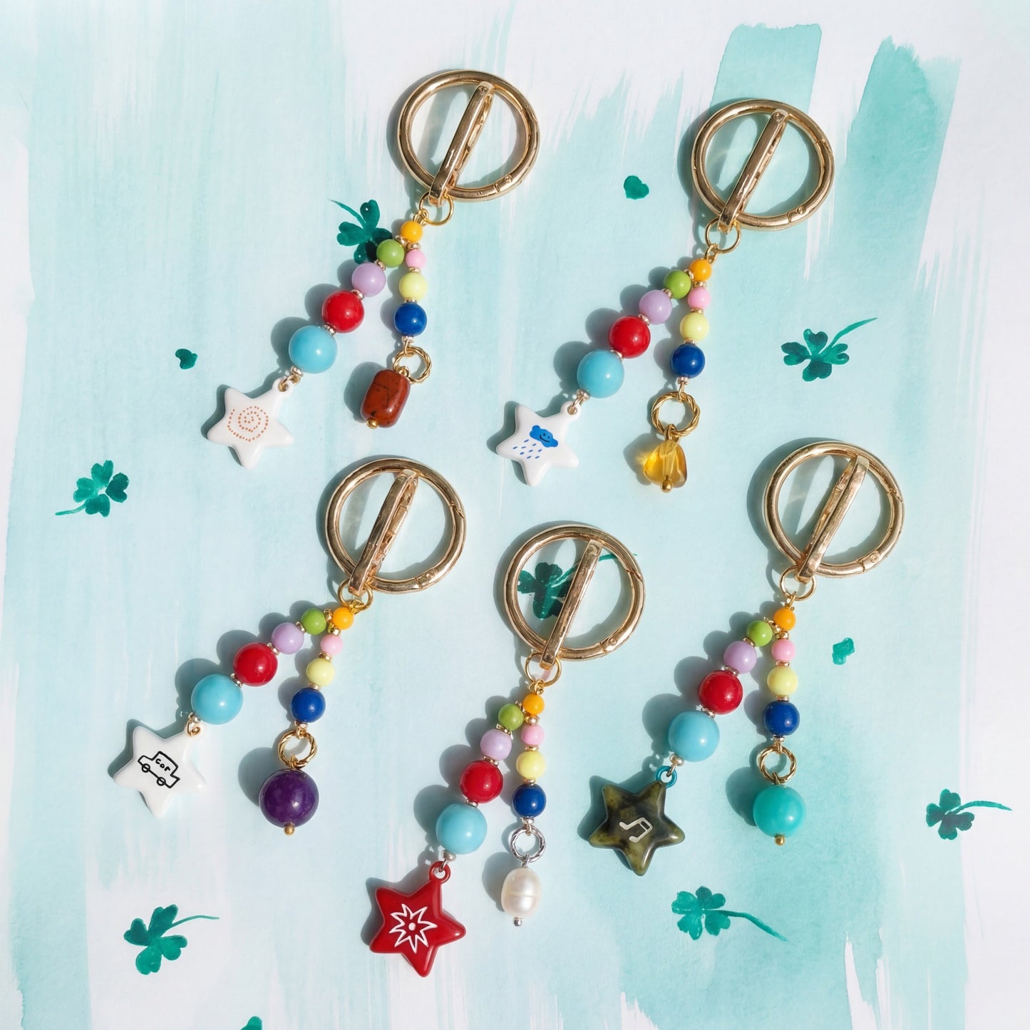 Minimalist Floral Plated Alloy Bag Charm