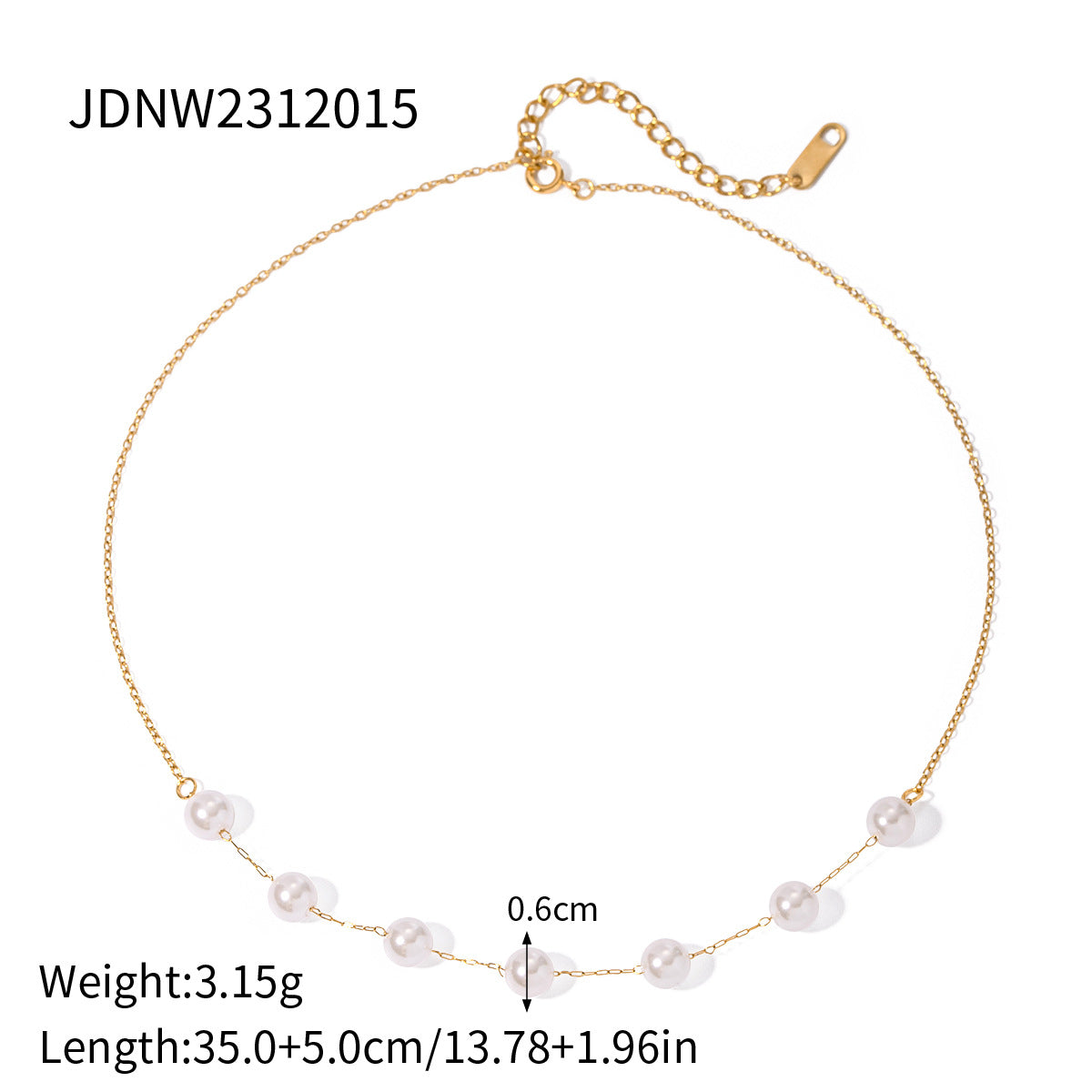 Elegant Geometric Stainless Steel Plated Necklace with Titanium Steel Pendant and Pearl for Women