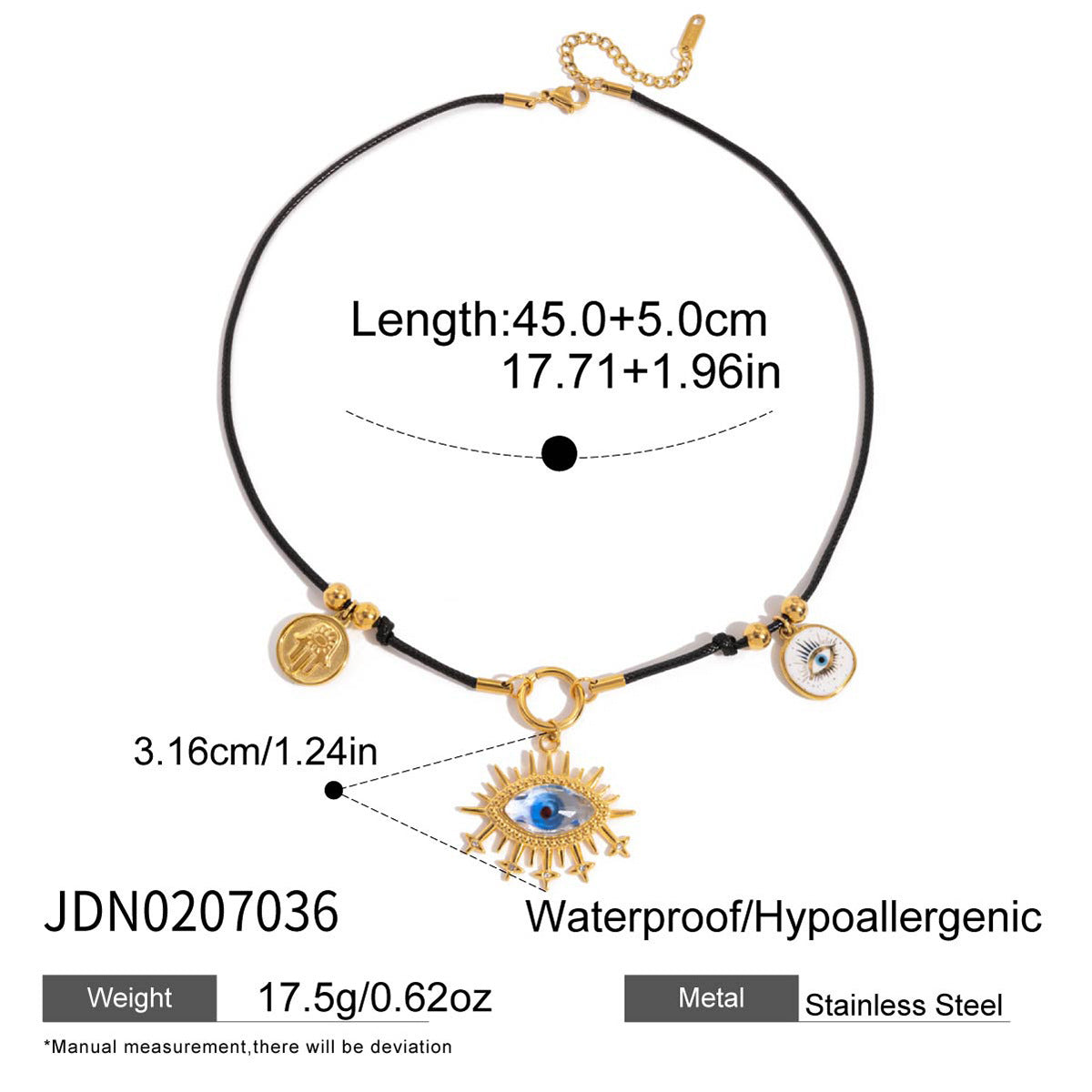 Collana con ciondolo geometrico minimalista in acciaio al titanio con finitura placcata da donna, catena maglione lusso leggero