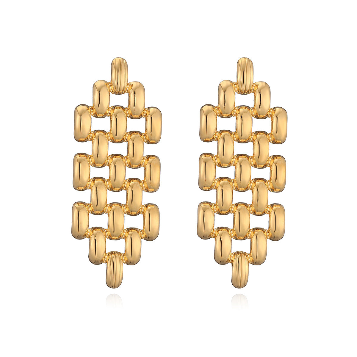 Geometric Stainless Steel Stud Earrings for Women with Gold Plating, Fashionable and Unique Irregular Design