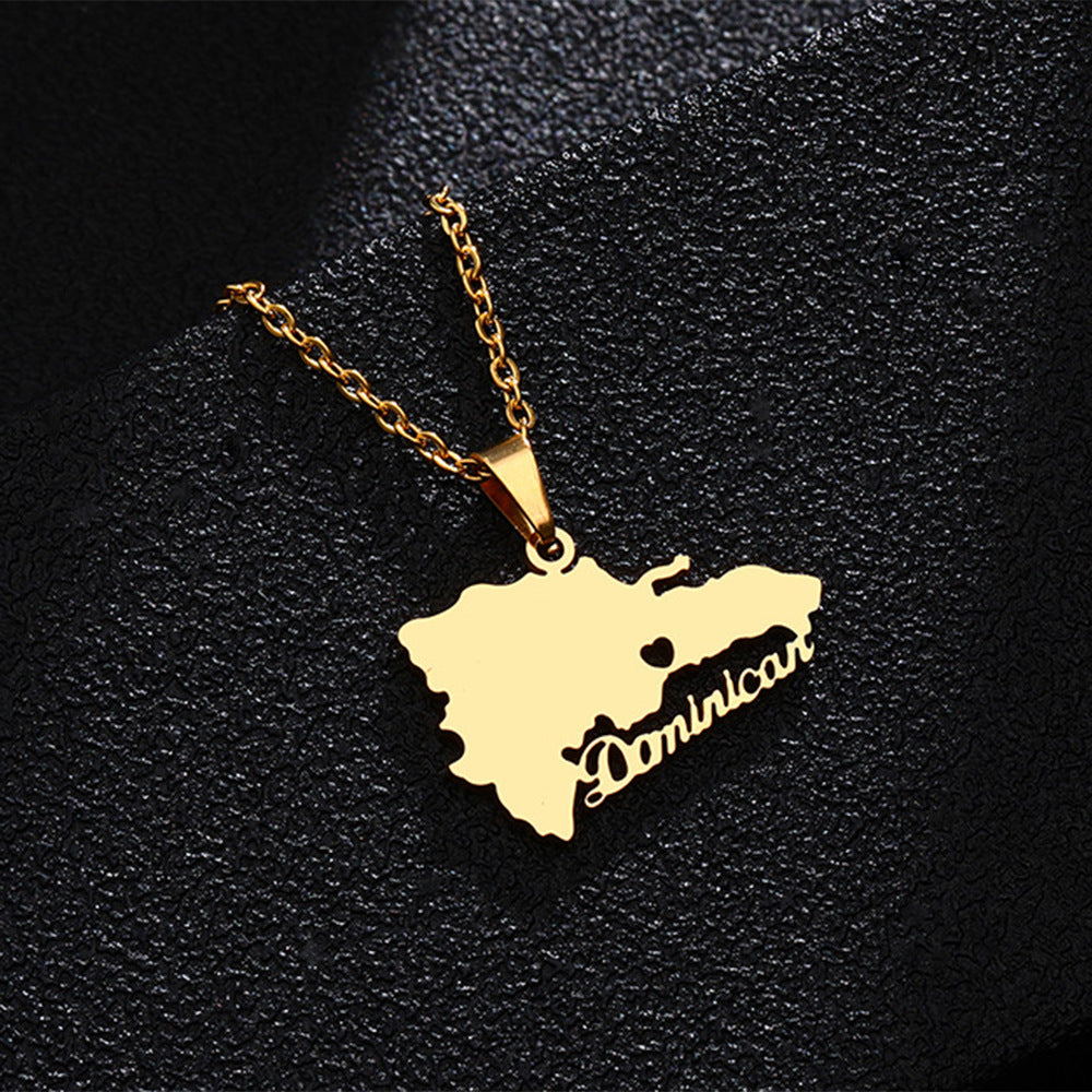 Collar de estilo vintage con colgante geométrico esmaltado para hombre y mujer, de acero inoxidable y titanio, cadena en O, accesorio de moda