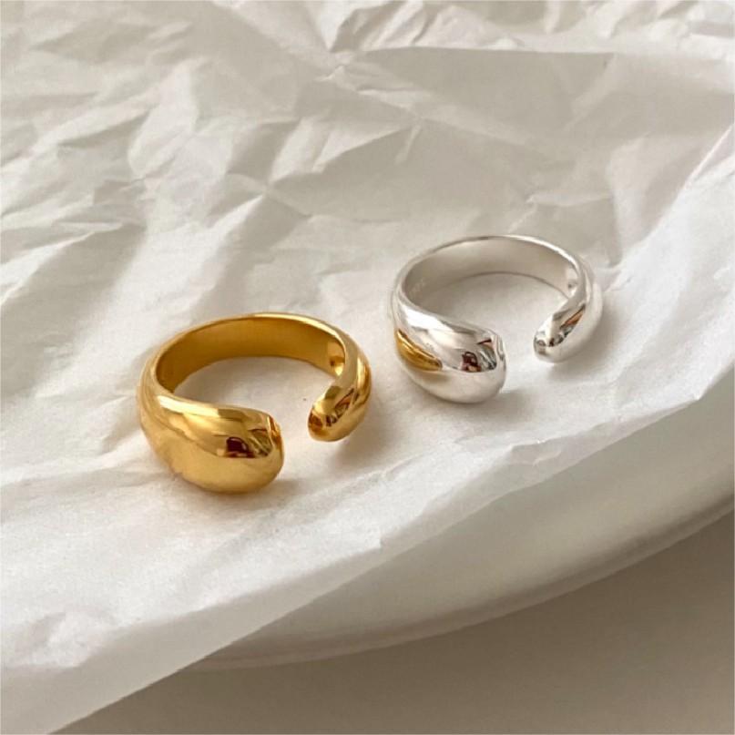 Minimalist Teardrop-Shaped 925 Sterling Silver Ring with Geometric Faceted Edges for Women