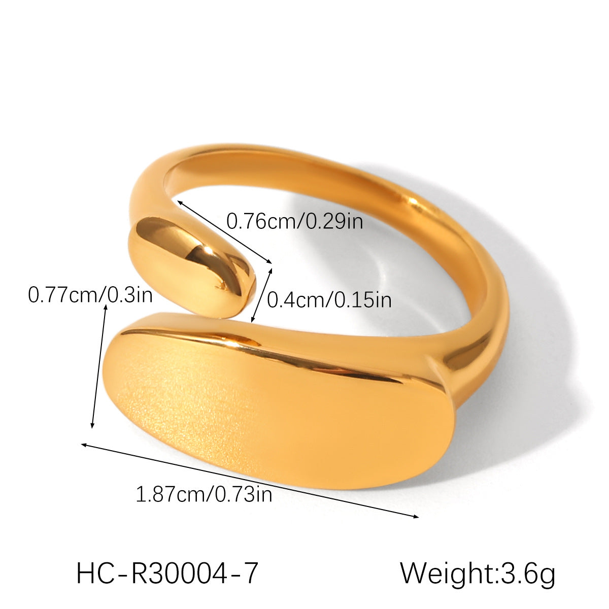Minimalist Geometric Stainless Steel Ring for Women with 18K Gold Plating Titanium Steel Finish