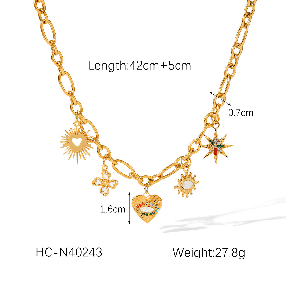 Collar con colgante de ojo turco estilo Y2K para mujer, acero inoxidable con incrustaciones de diamantes de imitación, cadena cruzada, diseño geométrico