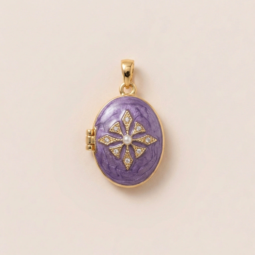 Vintage 18K Gold Plated Brass Heart Pendant Drip Oil DIY Charm Bar