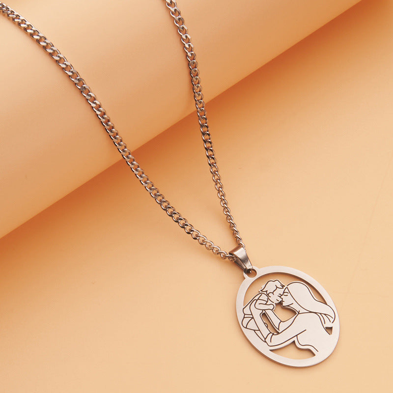 Collana da donna minimalista geometrica in acciaio inossidabile con finitura placcata