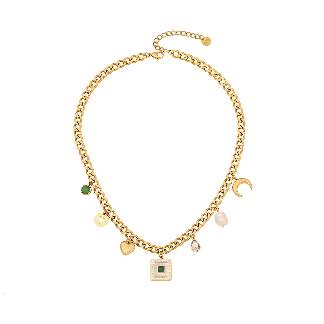 Fashionable Floral Butterfly Pendant Necklace in Stainless Steel with Pearl Accents and Electroplated Finish for Women