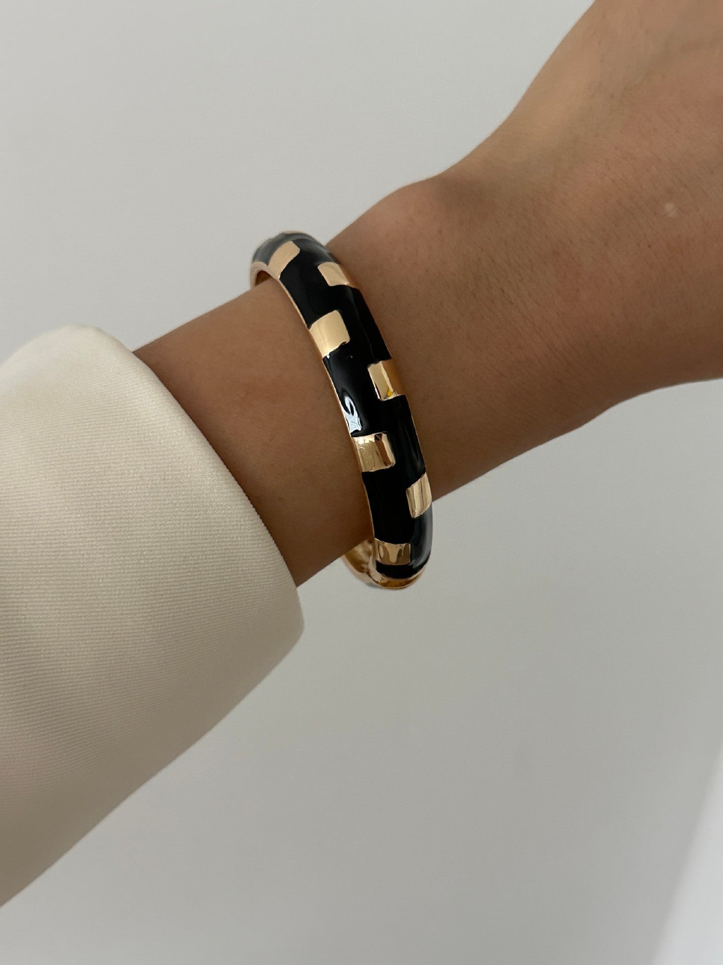Pulsera Abierta de Puño con Nudo de Bambú de Aleación Geométrica, de Goteo de Aceite, de Lujo Vintage