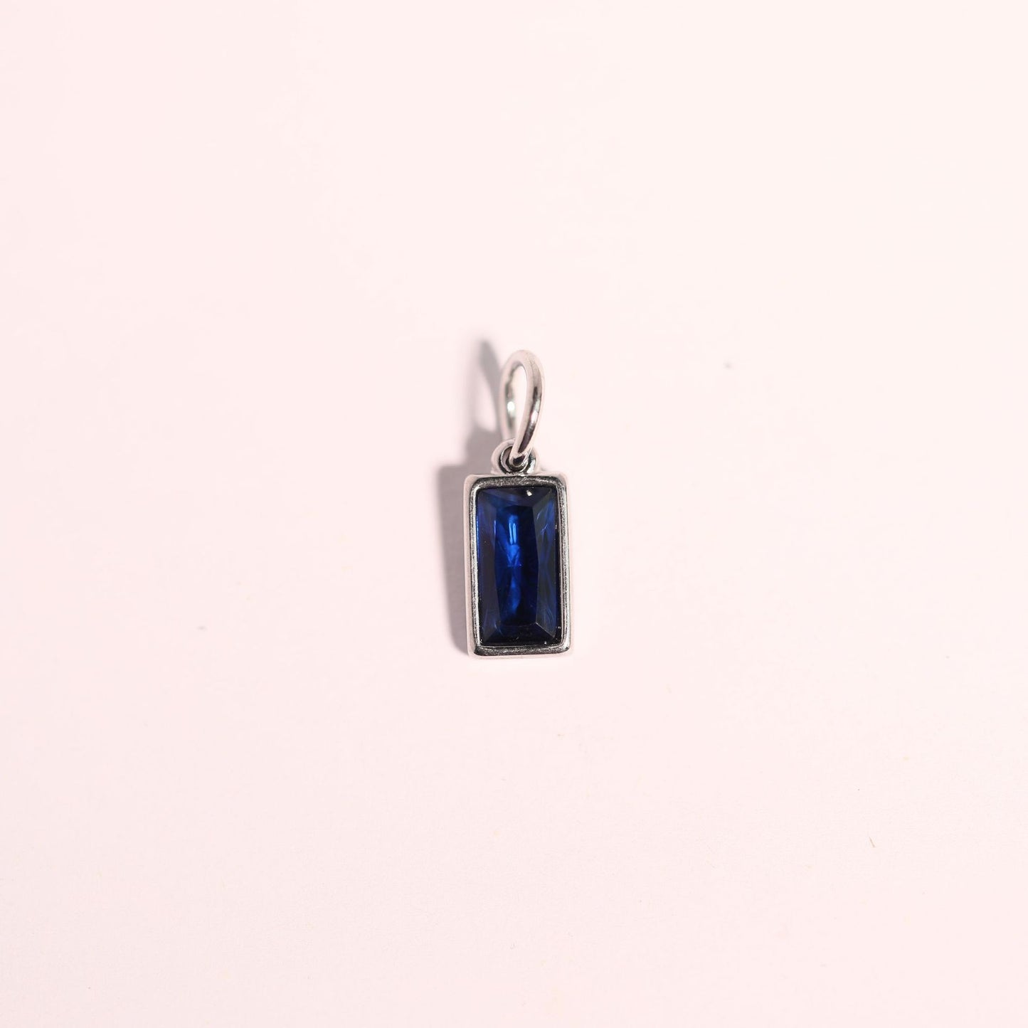 Minimalist Square Stainless Steel Pendant with Colorful Cubic Zirconia Plated Titanium Steel Charm Bar for Unisex