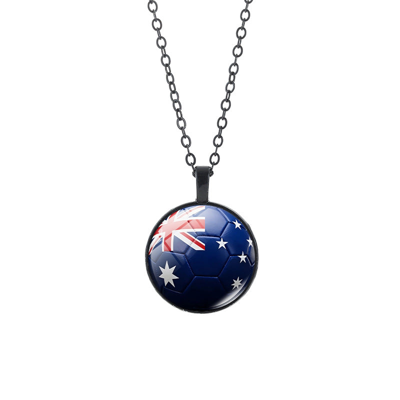 Collana casual in lega placcata con ciondolo in cristallo nero, catena a cavo unisex